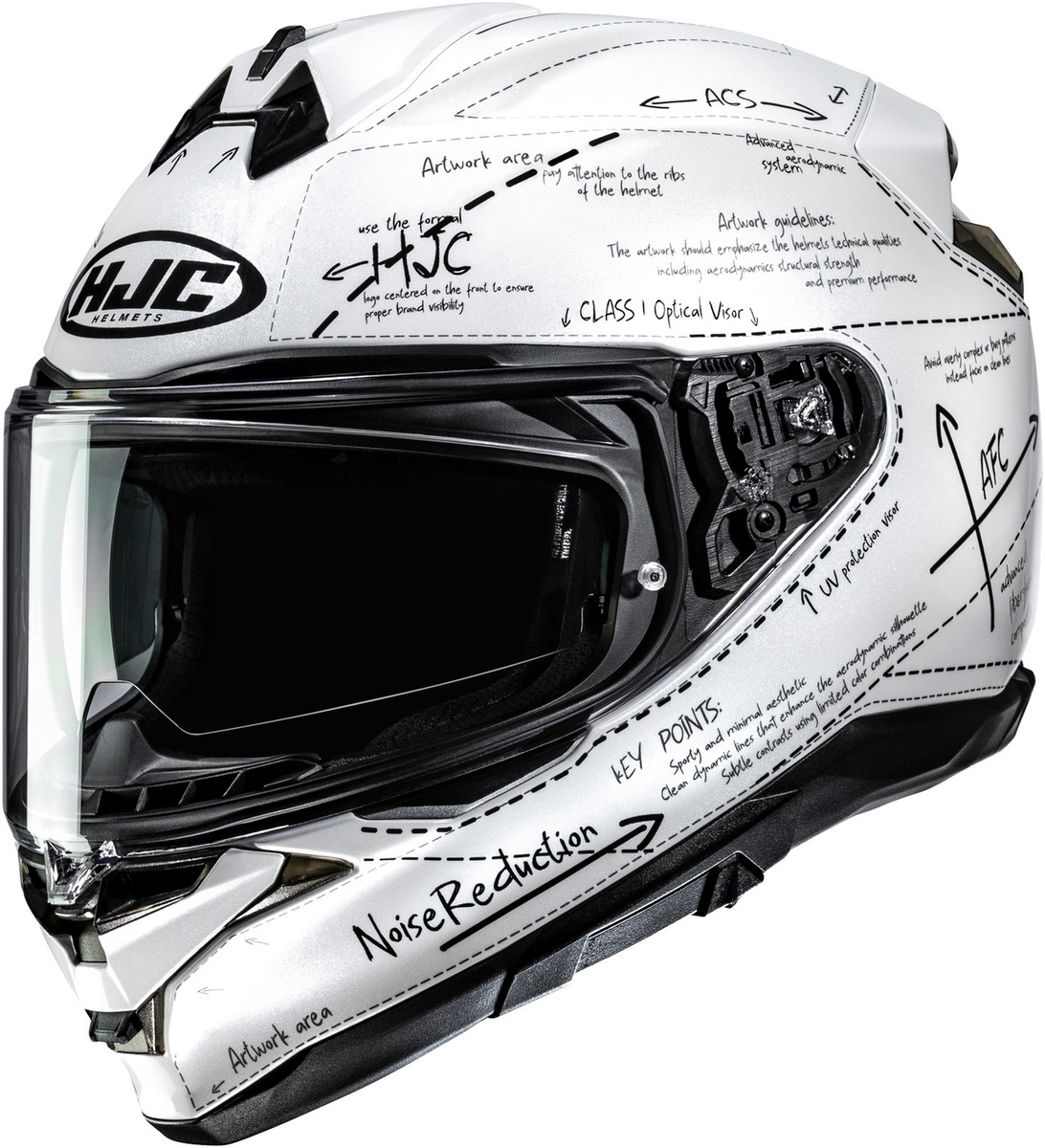 HJC F72 Odyssea White/Black 210