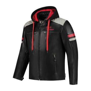 Rusty Stitches Jari Hooded V2 Jacket Black/Light Grey/Red 105