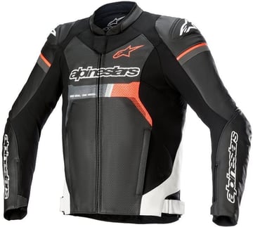 Alpinestars GP Force Airflow Leather Jacket Black White Red Fluo 1231