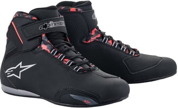 Alpinestars Sektor Waterproof Shoes Black Dark Gray Red Fluo 1118