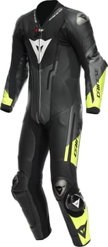 Dainese Misano 3 Perforated D-Air 1Pc Leather Suit Black/Anthracite/Fluo-Yellow
