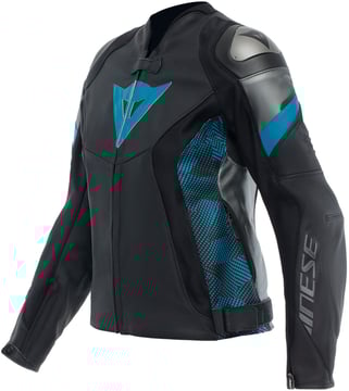 Dainese Avro 5 Leather Jacket Women Black/Teal/Anthracite