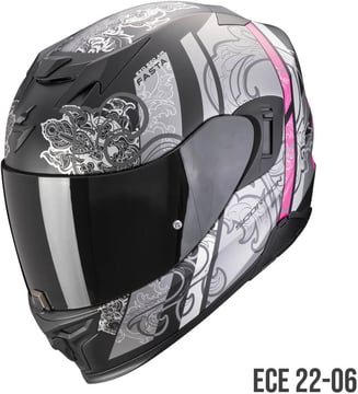 Scorpion EXO-520 EVO AIR Fasta Matt Black/Silver/pink
