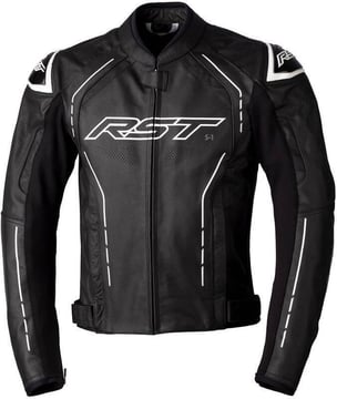 RST S1 CE Men Leather Jacket Black/White