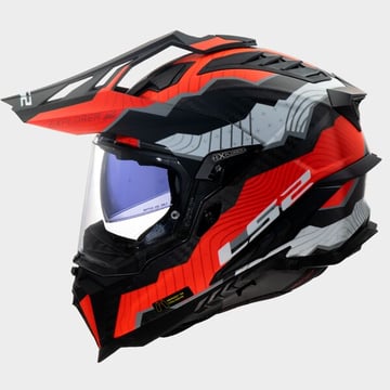 LS2 MX701 Explorer Carbon Trick White Red