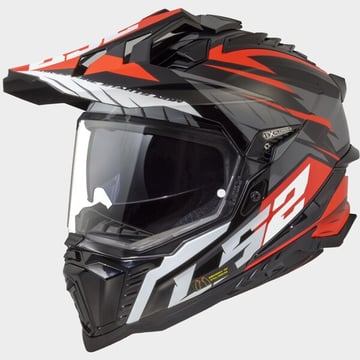 LS2 MX701 Explorer Spire Black Titanium Red