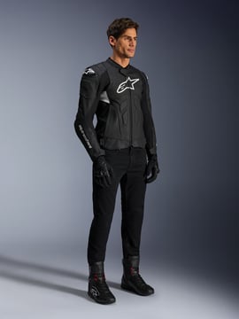Alpinestars Dusk Airflow Leather Jacket Black White 12