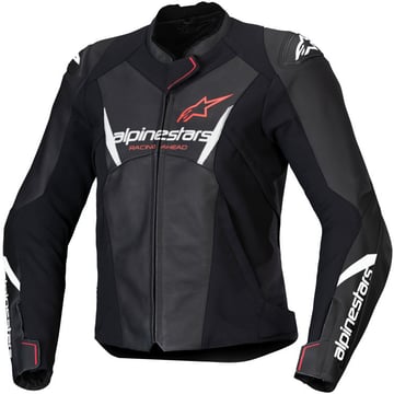 Alpinestars Stella Faster V3 Leather Jacket Black White Fluo Coral 1781