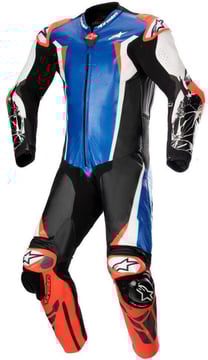 Alpinestars Racing Absolute V2 1 Pc Leather Suit Metallic Blue Black White Rdfl 7183