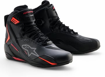 Alpinestars Faster-4 Drystar Shoes Black Rio Red Red Fluo 1557