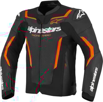 Alpinestars Gp Force V2 Leather Airflow Jacket Black Red Fluo 1030