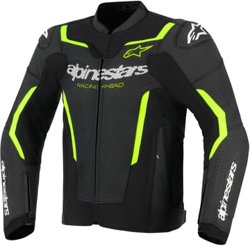 Alpinestars Gp Force V2 Leather Airflow Jacket Black Yellow Fluo 155