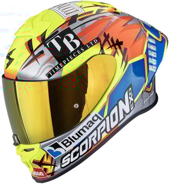 Scorpion EXO-R1 EVO II AIR Aron Misano Silver/Neon Yellow/Blue