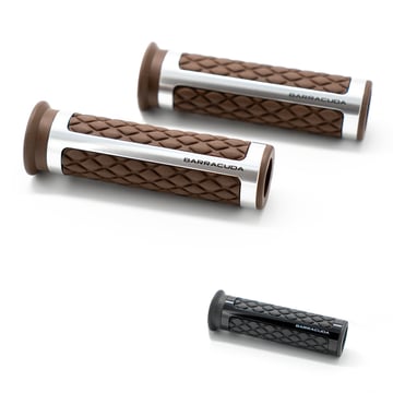 Grips Classic Brown Insert Silver (Pair) N1026-CMA
