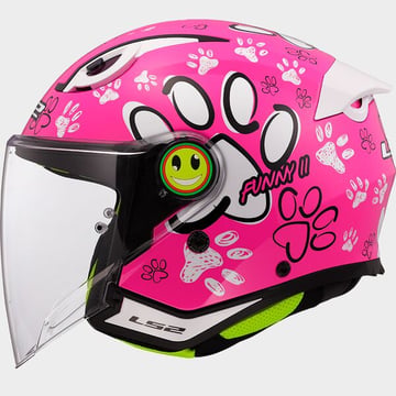 LS2 OF622 Funny II Paws Pink