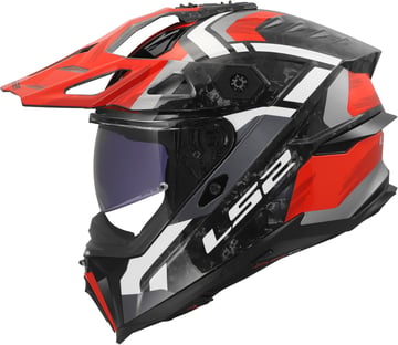 LS2 MX707 Explorer Evo Full Carbon Falkur Red White
