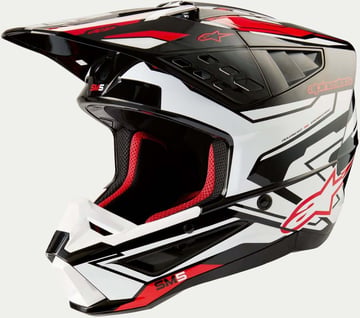 Alpinestars S-M5 Action 2 Black White Bright Red Glossy 1304