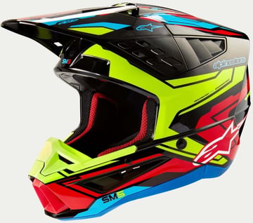 Alpinestars S-M5 Action 2 Black Yellow Fluo Bright Red Glossy 1533