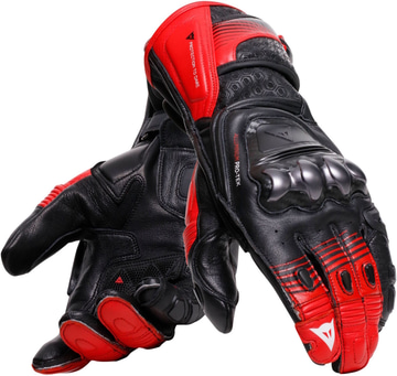 Dainese Fiero Metal Gloves Black/Red-Lava/White A77