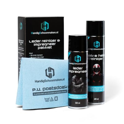 Handig Schoonmaken Leder reiniger & impregneer pakket Handig Schoonmaken Leder reiniger & impregneer pakket