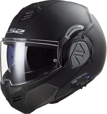 LS2 FF906 Advant Solid Matt Black Met Intercom Ingebouwd