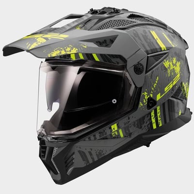 LS2 MX702 Pioneer II Crazy Matt Black Fluo Yellow