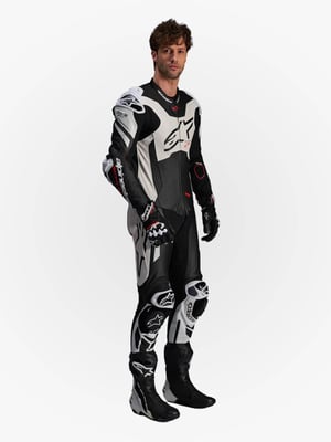 Alpinestars GP Plus V4 Sprint 1Pc Leather Suit Black White Red Fluo 1231