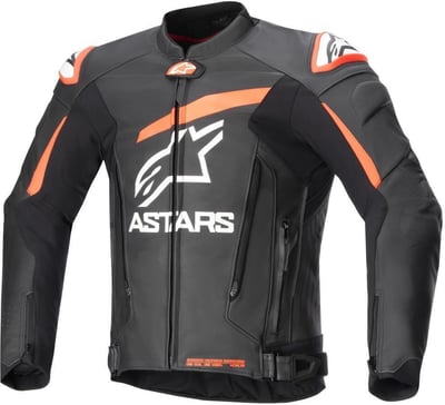 Alpinestars Gp Plus V4 Leather Jacket Black Red Fluo White 1321