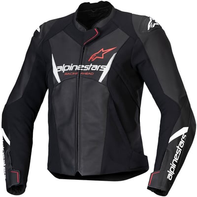 Alpinestars Stella Faster V3 Leather Jacket Black White Fluo Coral 1781