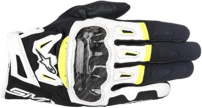 Alpinestars Smx-2 Air Carbon V2 Gloves Black White Yellow Fluo 125 Alpinestars Smx-2 Air Carbon V2 Gloves Black White Yellow Fluo 125