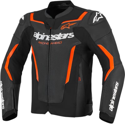 Alpinestars Gp Force V2 Leather Airflow Jacket Black Red Fluo 1030