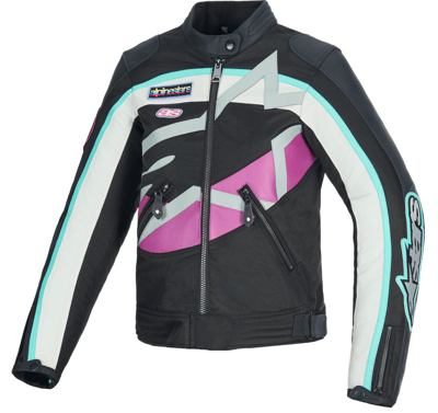 Alpinestars Idles Ladies Jacket Black Off White Purple 1612