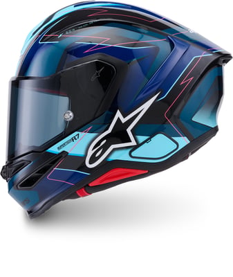 Alpinestars S-R7 Kinetis Black Blue Pink Fluo White Glossy