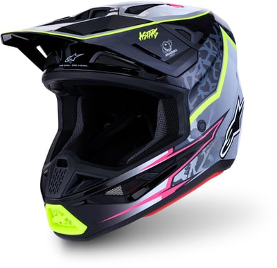 Alpinestars S-M7 Blaster Black Gray White Yellow Fluo Glossy 1697