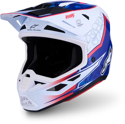 Alpinestars S-M7 Blaster White Blue Red Glossy 2217