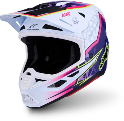 Alpinestars S-M7 Blaster Purple Pink White Glossy 3224