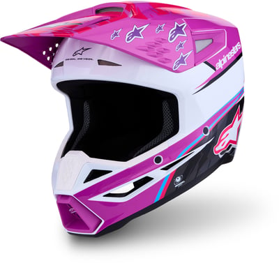 Alpinestars S-M3 Falcon Purple White Black Pink Fluo Glossy 3222
