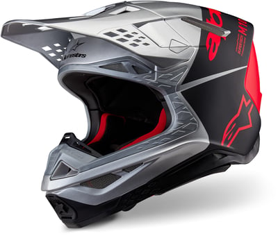 Alpinestars Supertech S-M10 Flood Silver Black Orange Fluo Matt & Glossy 1954