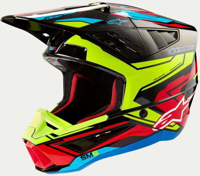 Alpinestars S-M5 Action 2 Black Yellow Fluo Bright Red Glossy 1533