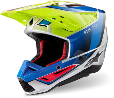 Alpinestars S-M5 Sail Yellow Fluo Enamel Blue Silver Glossy 5579
