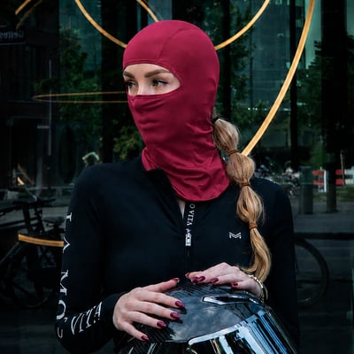 La Moto Vita GRIP Ponytail Balaclava Burgundy