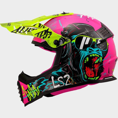 LS2 MX437 Fast II Mini Gorilla Purple