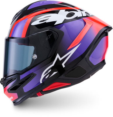 Alpinestars S-R7 Lumen Black Purple Red Fluo White Glossy