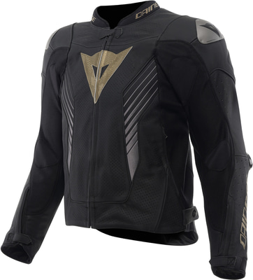 Dainese Super Speed 5 Leather Perf Jacket Black/Black/Gold