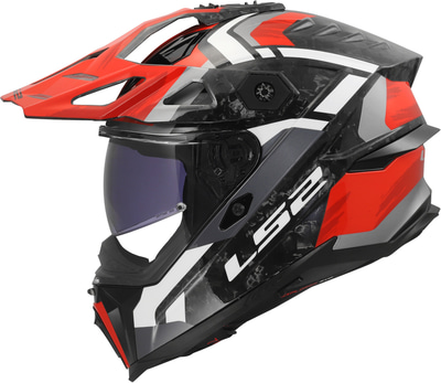 LS2 MX707 Explorer Evo Full Carbon Falkur Red White