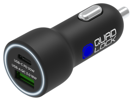 Quad Lock Dual USB (C+A) Car Charger 48W