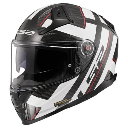 LS2 FF811 Vector II Carbon Strong Gloss White 06