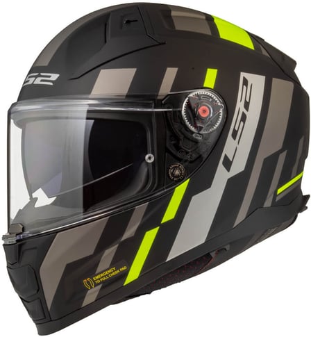 LS2 FF811 Vector II Tron Matt Black H-V Yellow