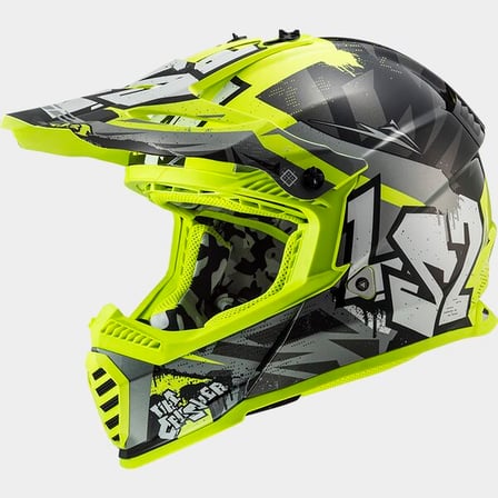 LS2 MX437 Fast II Mini Crusher Black Yellow