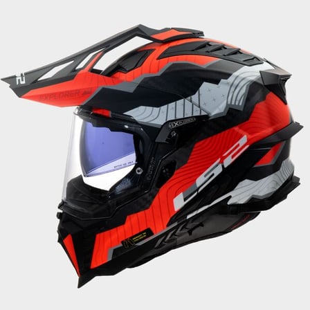 LS2 MX701 Explorer Carbon Trick White Red